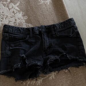 Express low rise Black Distressed Denim Shorts